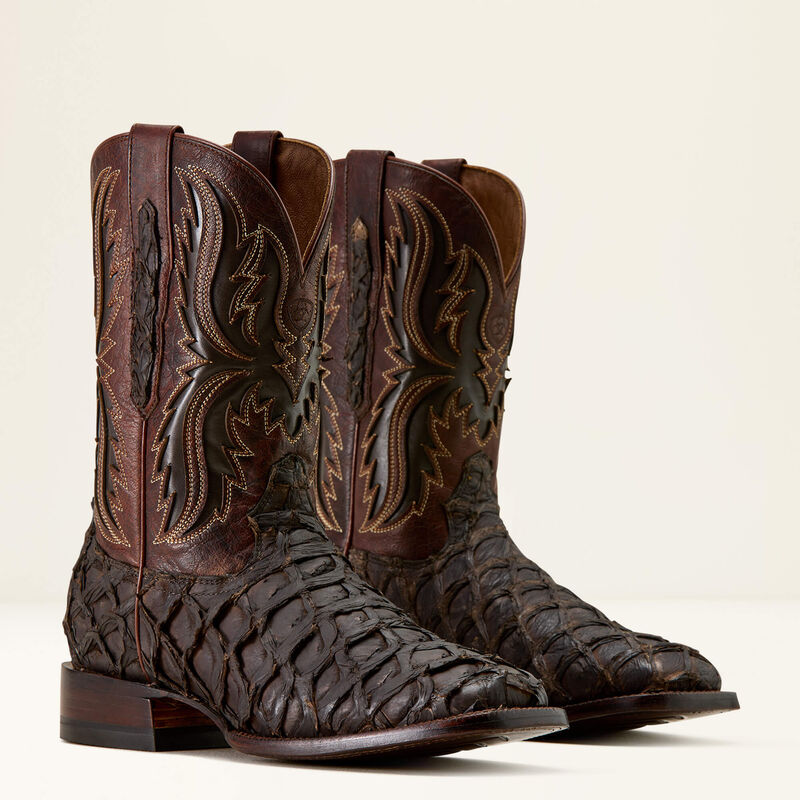 Men's Ariat Ashwood Wide Square Toe Cowboy Boot JAVA PIRARUCU|DEEP CHOCOLATE 10072899