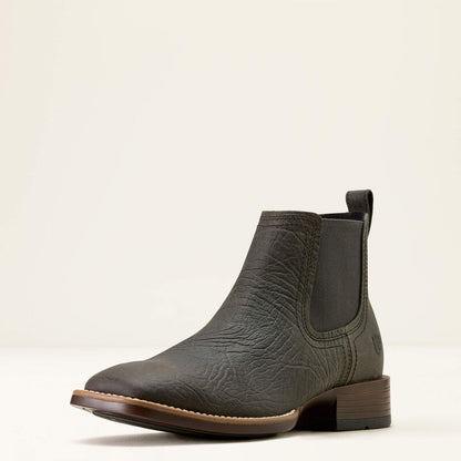 Men's Ariat Booker Chelsea Wide Square Toe Western Boot 10074164 CHARCOAL GREY HIPPO PRINT
