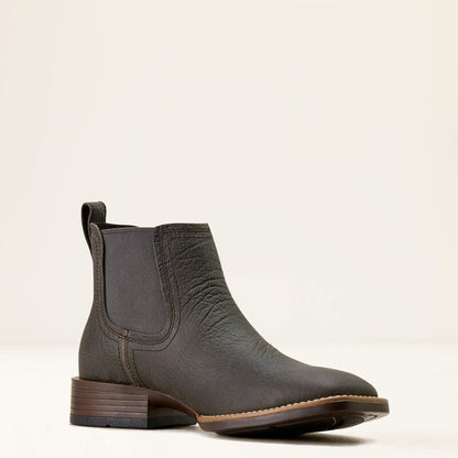Men's Ariat Booker Chelsea Wide Square Toe Western Boot 10074164 CHARCOAL GREY HIPPO PRINT