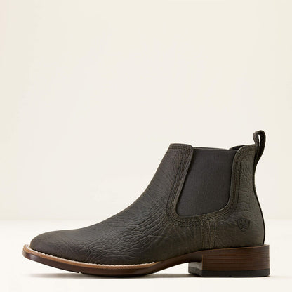 Men's Ariat Booker Chelsea Wide Square Toe Western Boot 10074164 CHARCOAL GREY HIPPO PRINT