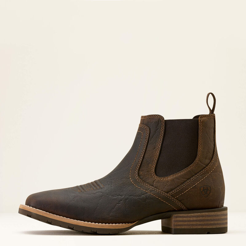 Men's Ariat Hybrid Low Boy Wide Square Toe Chelsea Boot 10074168 WARM BROWN ELEPHANT PRINT