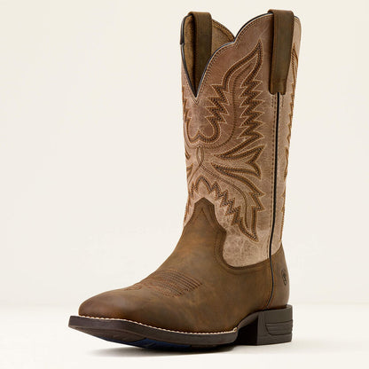 Men's Ariat Brush Creek Wide Square Toe Cowboy Boot AGED TAN|SMOKEY TAUPE 10074181