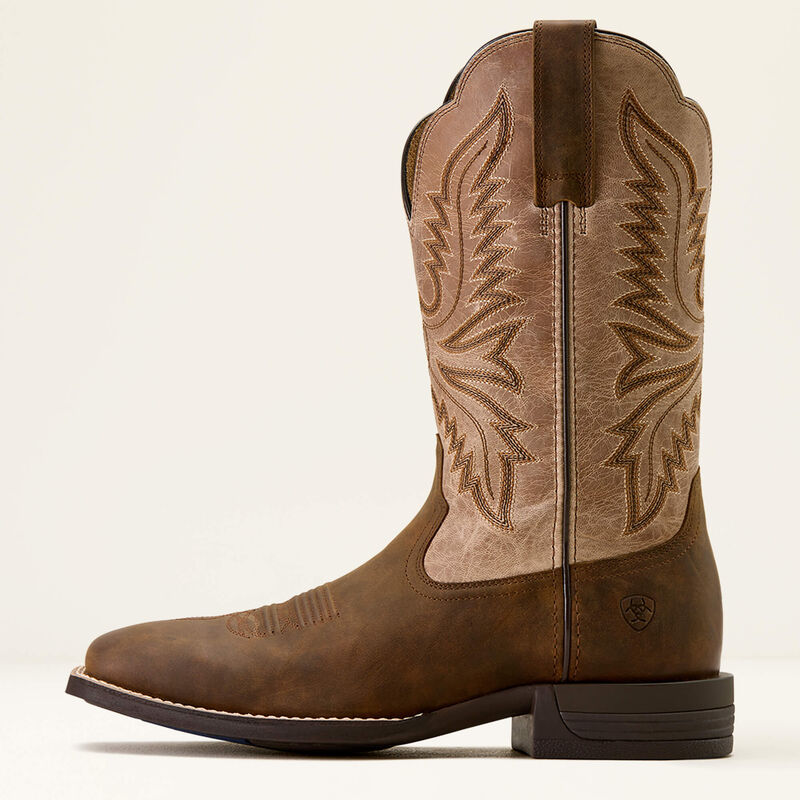 Men's Ariat Brush Creek Wide Square Toe Cowboy Boot AGED TAN|SMOKEY TAUPE 10074181