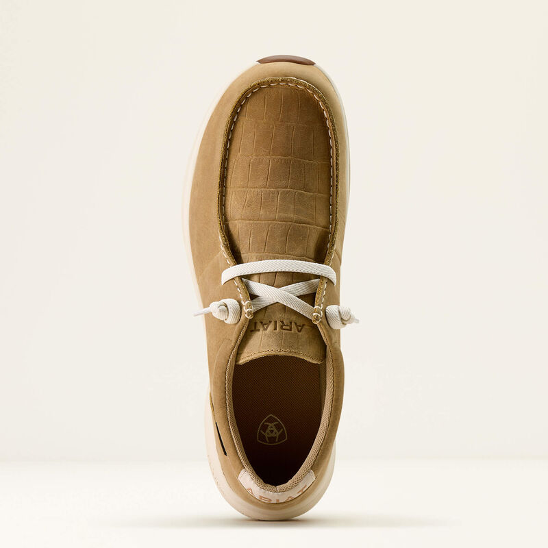 Men's Ariat Buckeye Waterproof Shoe 10074184 LIGHT TAN|NATURALLY DISTRESSED CROC PRINT