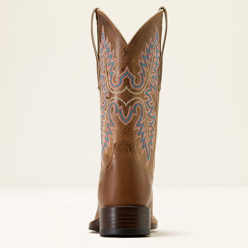 Women's Ariat Canyon Point Wide Square Toe Western Boot 10074304 MESA BROWN