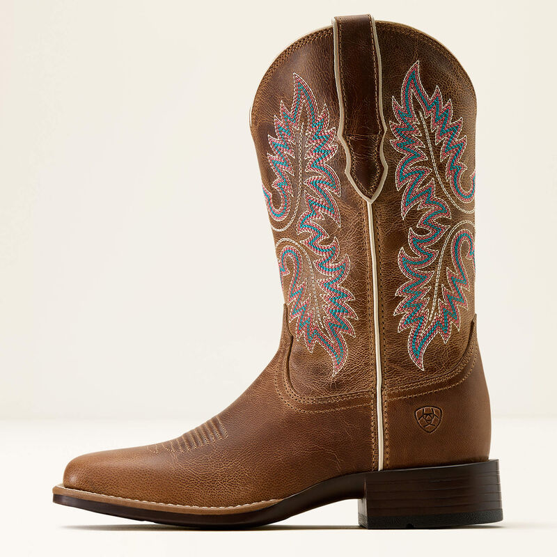 Women's Ariat Canyon Point Wide Square Toe Western Boot 10074304 MESA BROWN
