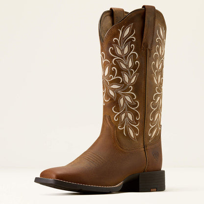 Women's Ariat Round Up Holly Wide Square Toe Western Boot 10074320