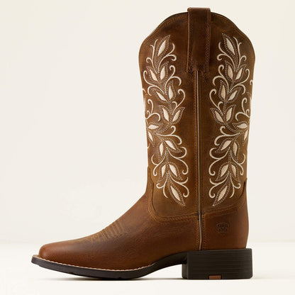 Women's Ariat Round Up Holly Wide Square Toe Western Boot 10074320