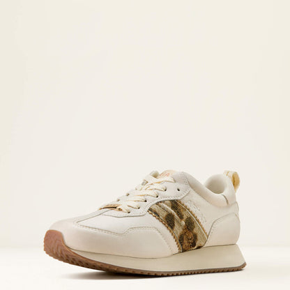 Women's Ariat Ranch Runner Shoe BRIGHT CREAM|GILDED LEOPARD HAIR ON 10074338