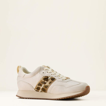 Women's Ariat Ranch Runner Shoe BRIGHT CREAM|GILDED LEOPARD HAIR ON 10074338