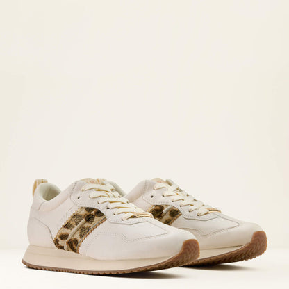 Women's Ariat Ranch Runner Shoe BRIGHT CREAM|GILDED LEOPARD HAIR ON 10074338