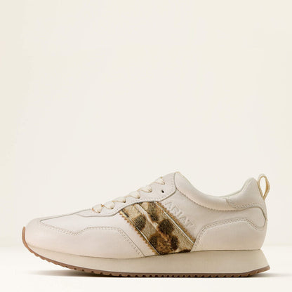 Women's Ariat Ranch Runner Shoe BRIGHT CREAM|GILDED LEOPARD HAIR ON 10074338