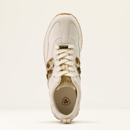 Women's Ariat Ranch Runner Shoe BRIGHT CREAM|GILDED LEOPARD HAIR ON 10074338