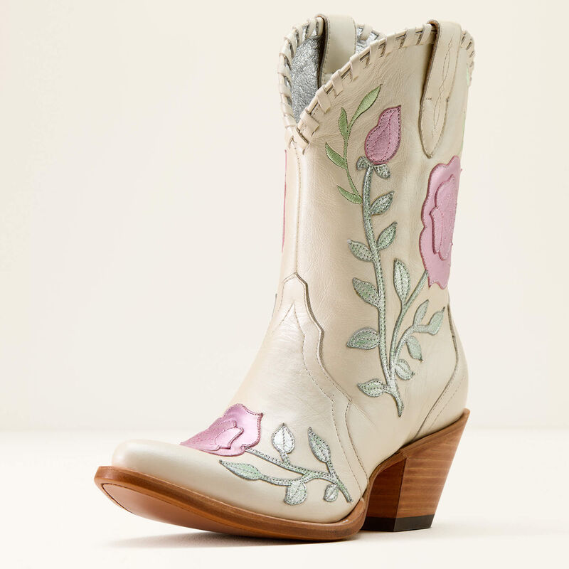Women's Ariat Arrosa J Toe Western Boot IVORY PEARL|GARDEN SHINE 10074349
