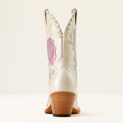 Women's Ariat Arrosa J Toe Western Boot IVORY PEARL|GARDEN SHINE 10074349