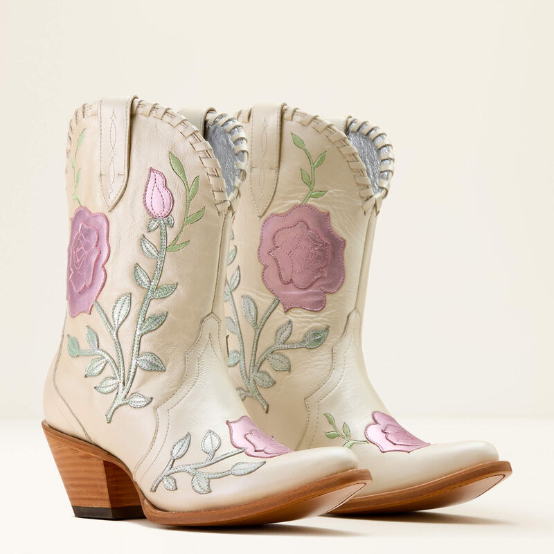 Women's Ariat Arrosa J Toe Western Boot IVORY PEARL|GARDEN SHINE 10074349