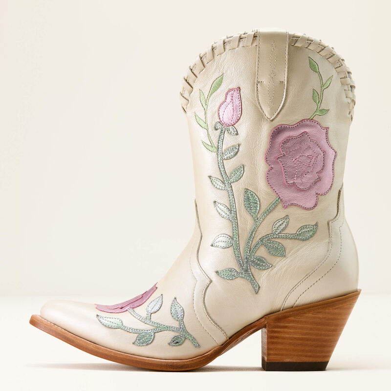 Women's Ariat Arrosa J Toe Western Boot IVORY PEARL|GARDEN SHINE 10074349