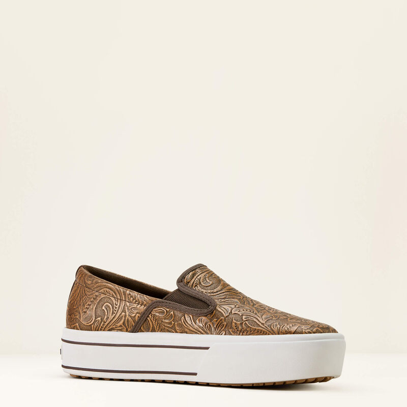 Women's Ariat Skylar Slip On Shoe BROWN FLORAL EMBOSS 10074362