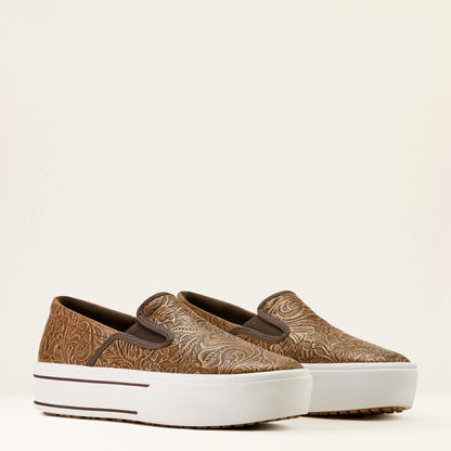 Women's Ariat Skylar Slip On Shoe BROWN FLORAL EMBOSS 10074362