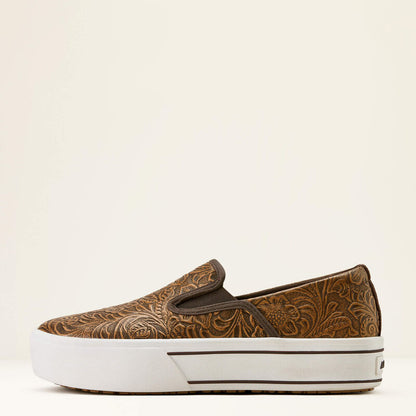 Women's Ariat Skylar Slip On Shoe BROWN FLORAL EMBOSS 10074362