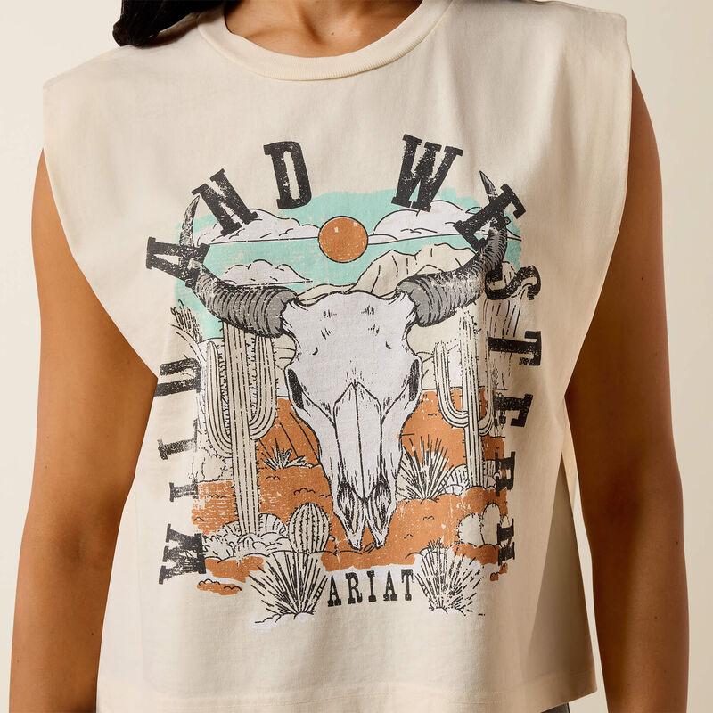 Ladies Ariat Steer Skull Landscape T-Shirt 10078378
