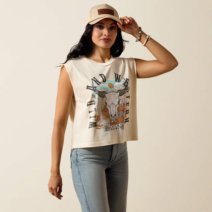 Ladies Ariat Steer Skull Landscape T-Shirt 10078378