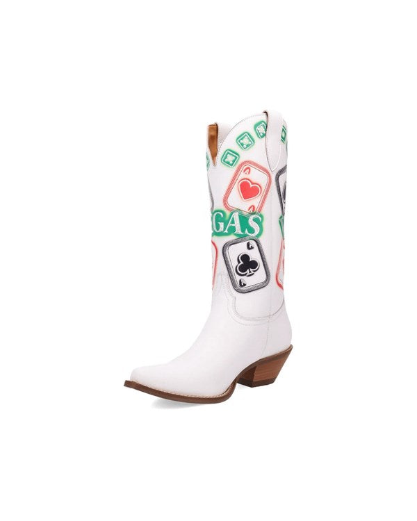 Dingo Women's Vegas Leather Western Boots DI2420-WH