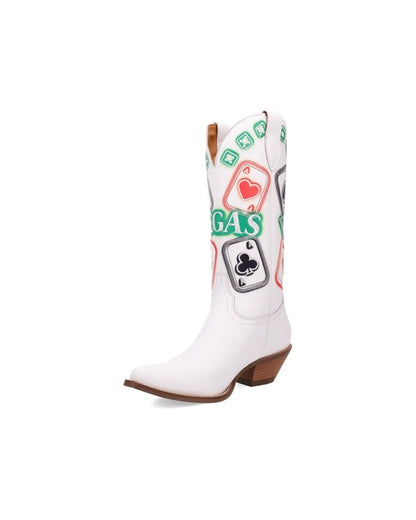 Dingo Women's Vegas Leather Western Boots DI2420-WH