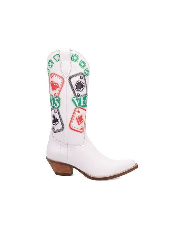 Dingo Women's Vegas Leather Western Boots DI2420-WH