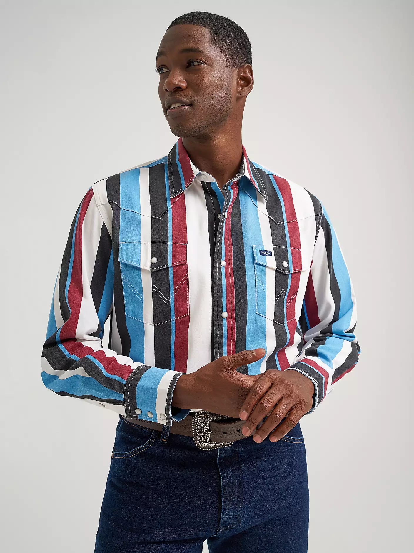 Men's Wrangler Vintage-Inspired Brushpopper Western Snap Workshirt 2374804