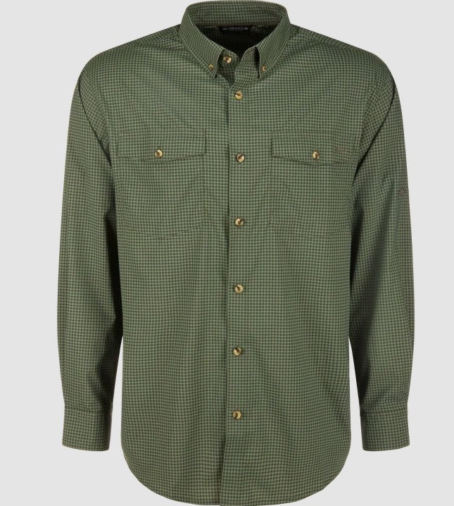 DRAKE MEN'S Frat Gingham Check Button-Down Long Sleeve Shirt DS2266-OGM