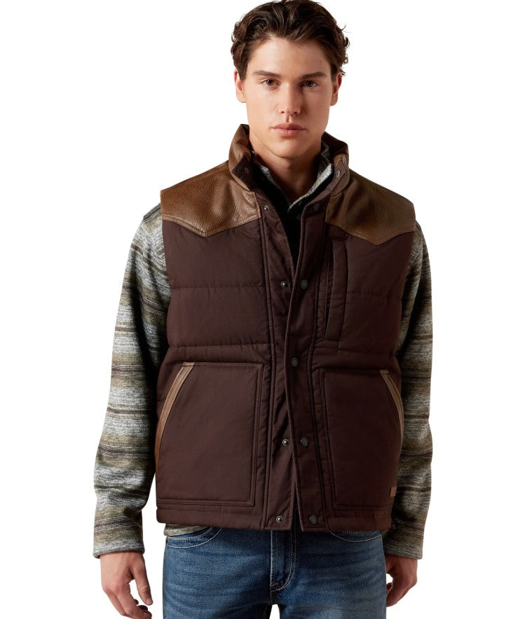 Ariat Men's Mole Brown Western Quilted Concealed Carry Vest 10079280
