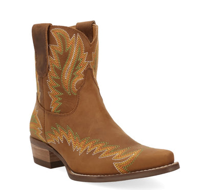 WOMEN'S DINGO LAUREL LEATHER BOOTIE BROWN DI2464-BN