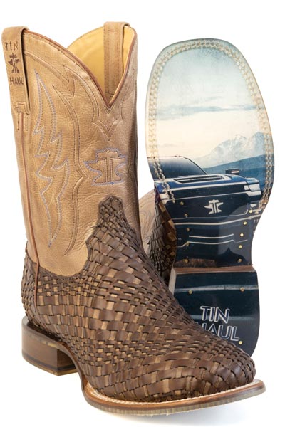 14-020-0077-0572-TIN HAUL MEN'S TORQUE TWISTER GOT SWAG SOLE WIDE SQ. TOE BROWN BOOT