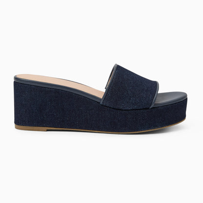 Women's Jack Rogers Bay Denim Mid Wedge 152251WG10-INDIGO