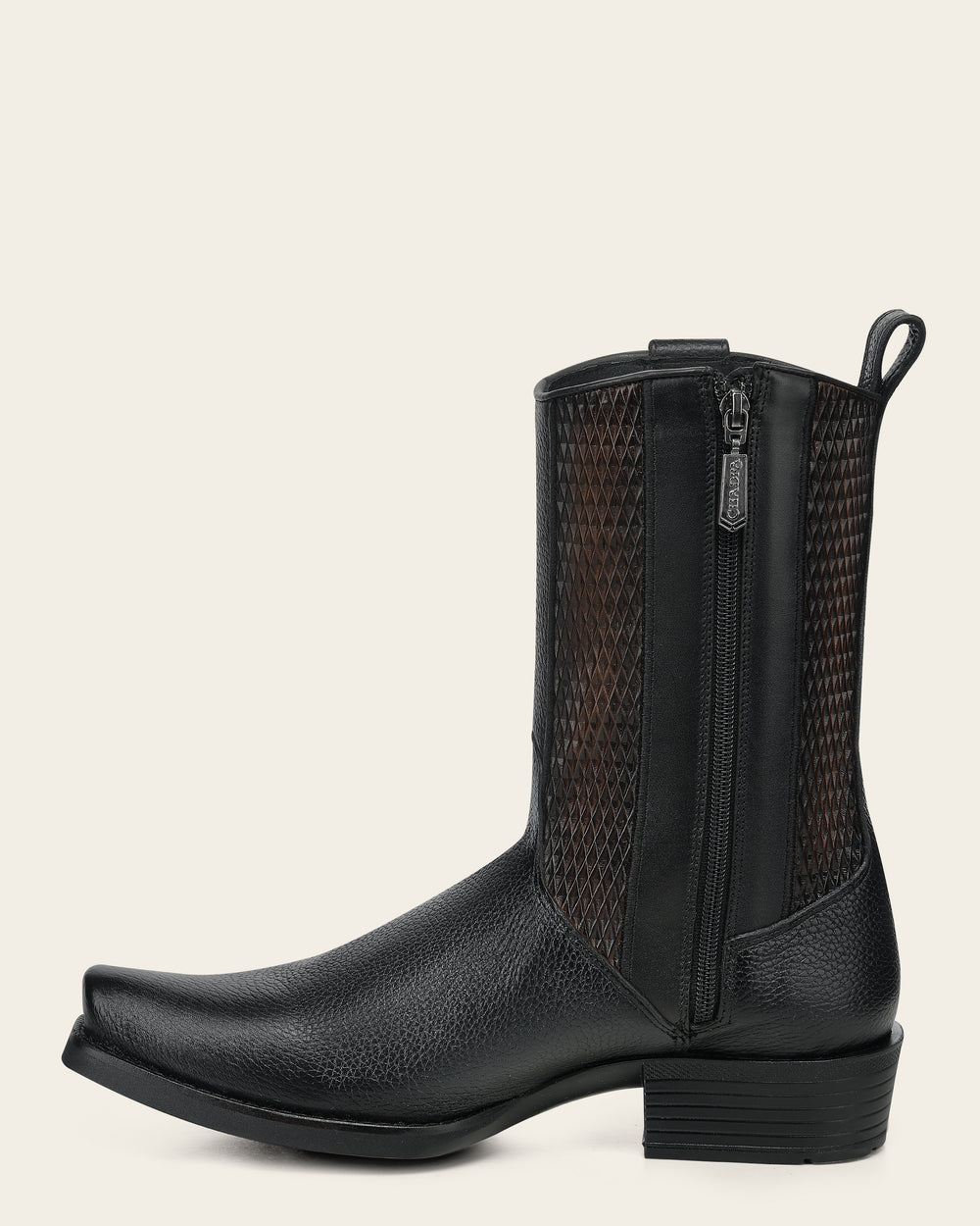 Men's Urban Boot In Genuine Italian Deer Black And Bovine Leather-CC297