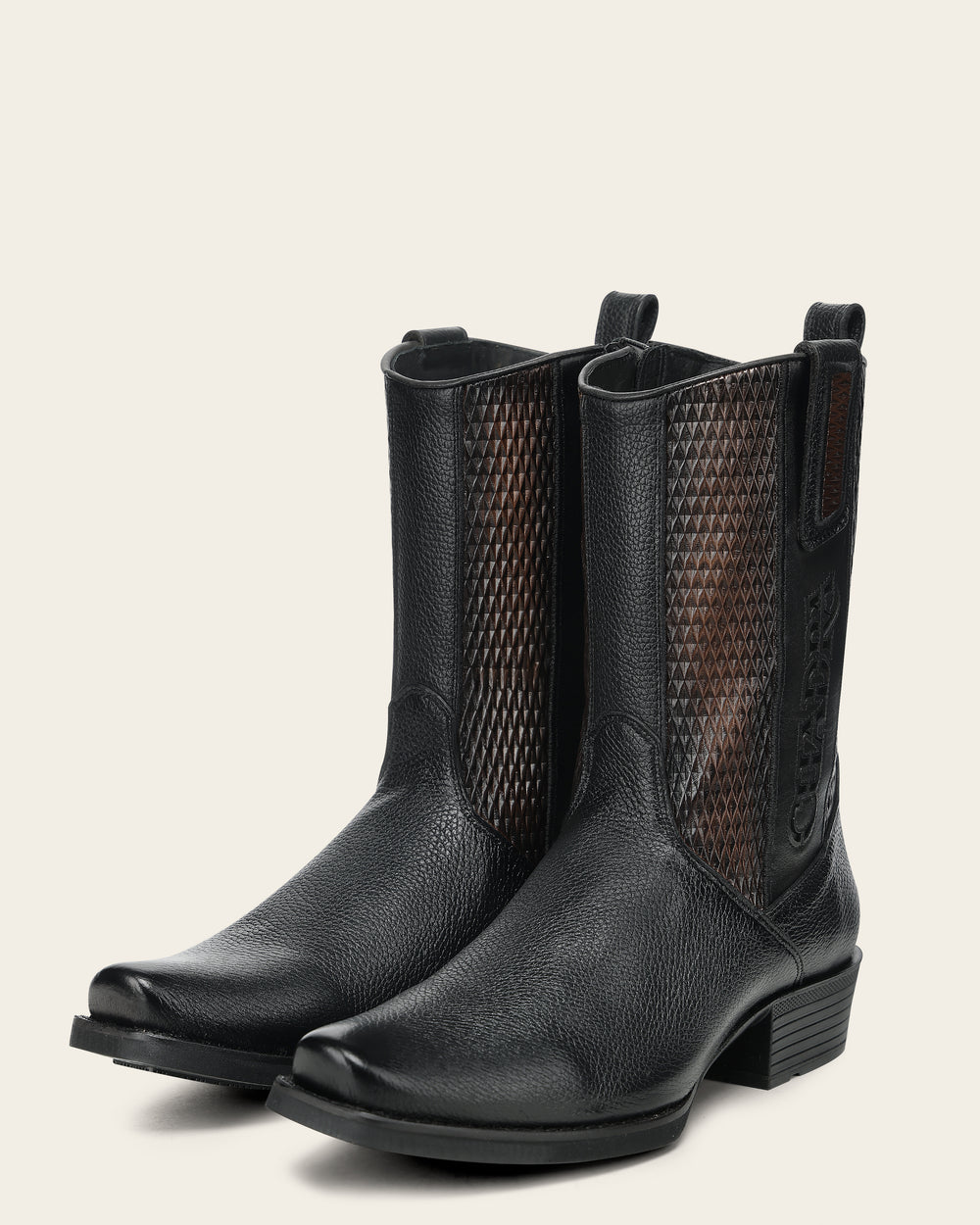 Men's Urban Boot In Genuine Italian Deer Black And Bovine Leather-CC297