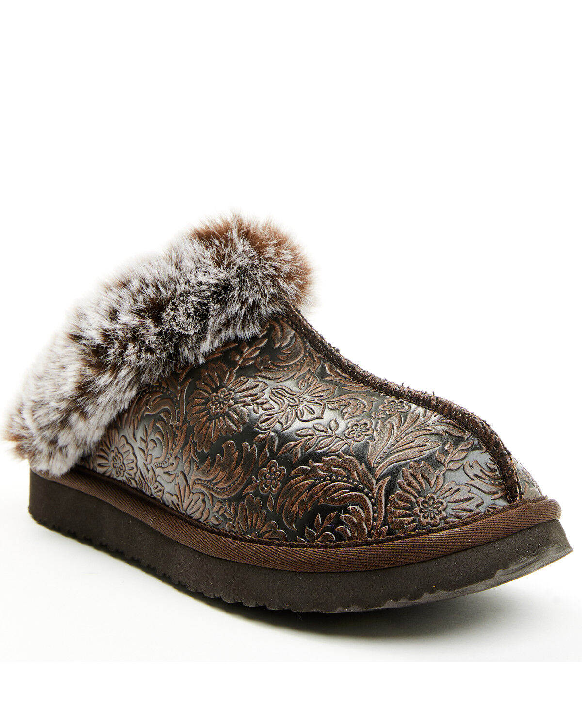 Very G Women's Lolly Embossed Slippers In Chocolate- LOLLY CHOC