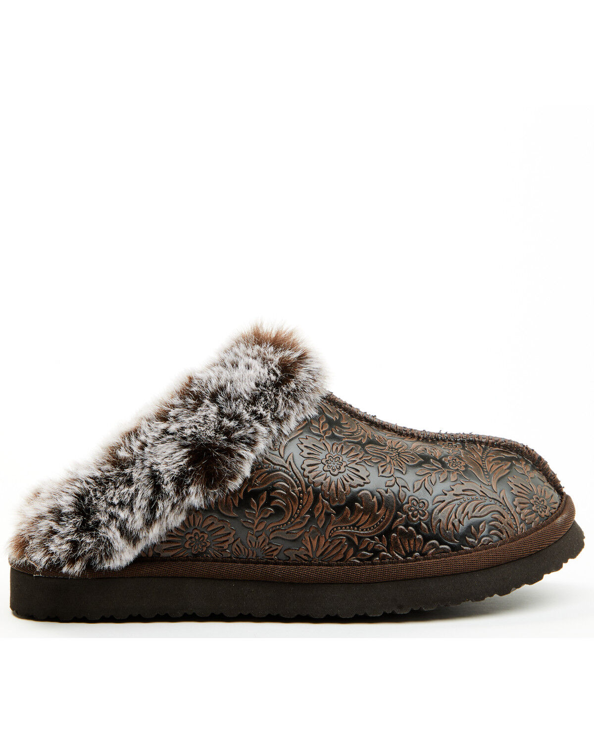 Very G Women's Lolly Embossed Slippers In Chocolate- LOLLY CHOC