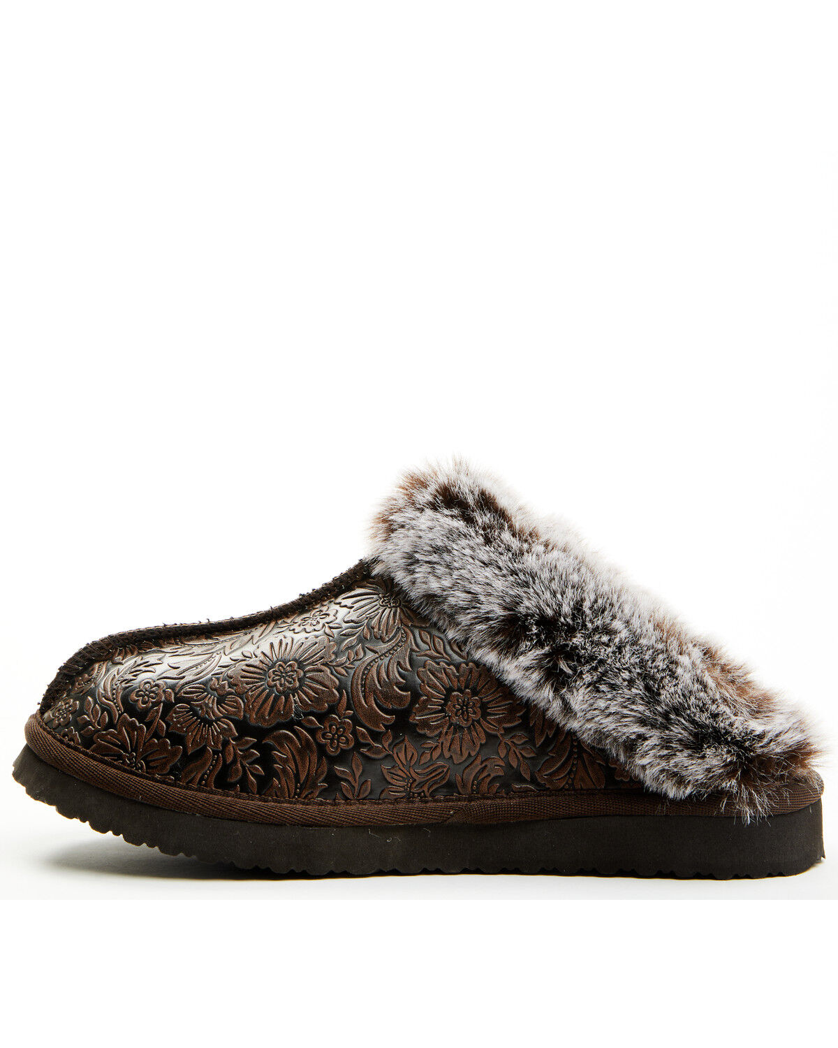 Very G Women's Lolly Embossed Slippers In Chocolate- LOLLY CHOC