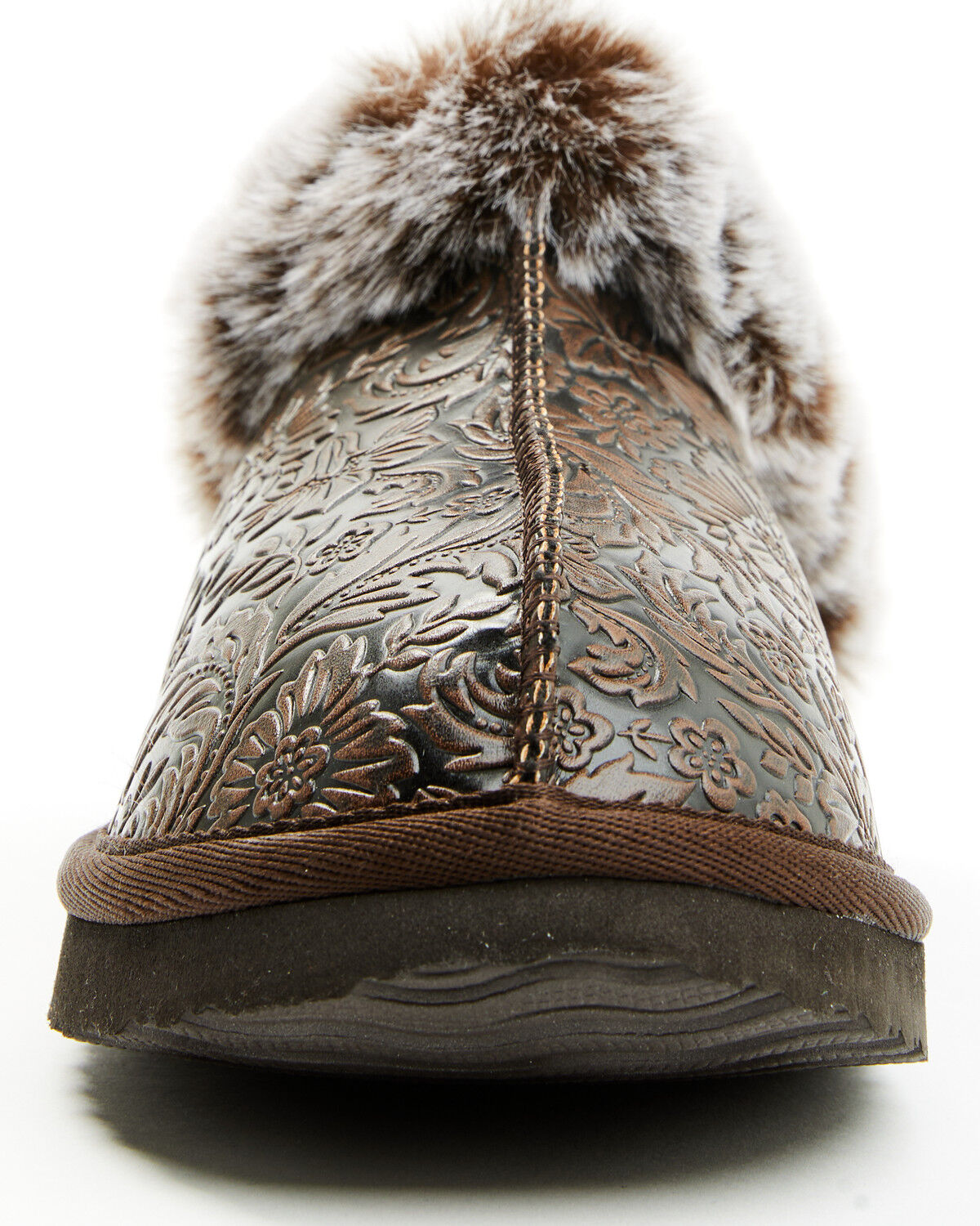 Very G Women's Lolly Embossed Slippers In Chocolate- LOLLY CHOC