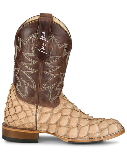 Justin Pirarucu Boots for Men in Rustic Tan GR5716