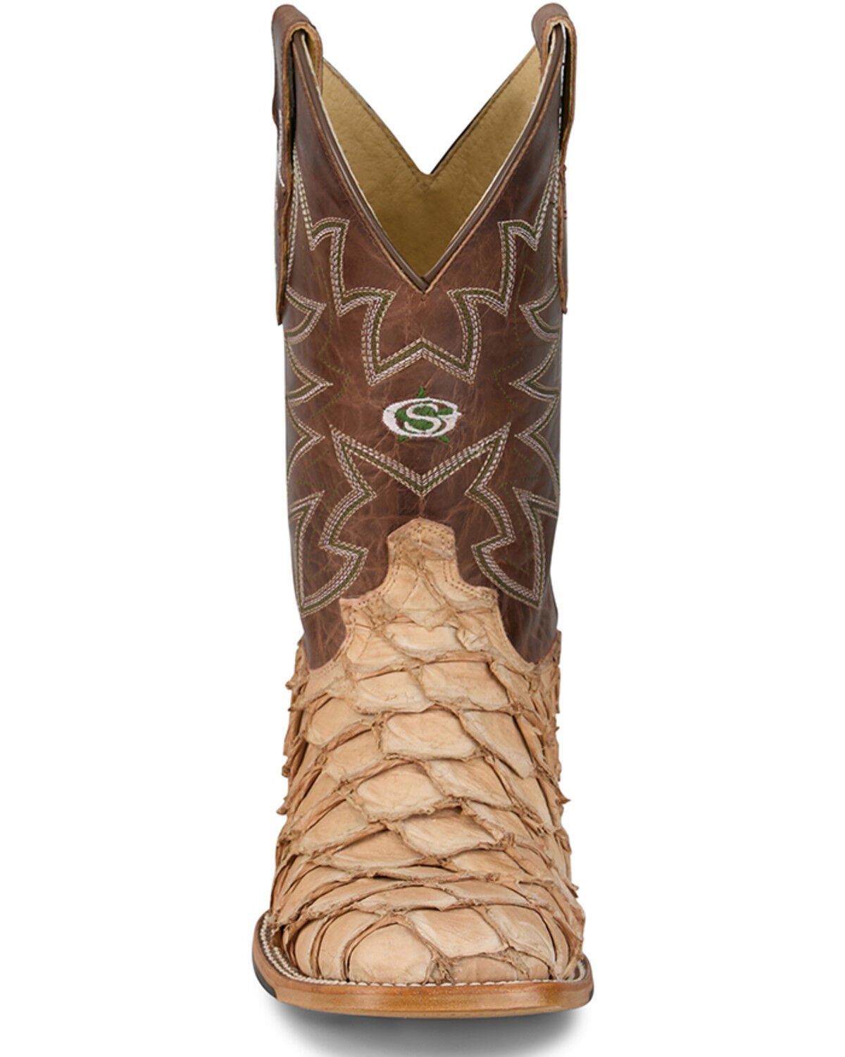 Justin Pirarucu Boots for Men in Rustic Tan GR5716