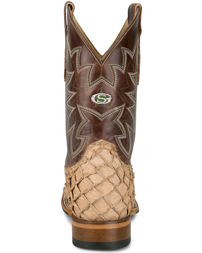 Justin Pirarucu Boots for Men in Rustic Tan GR5716