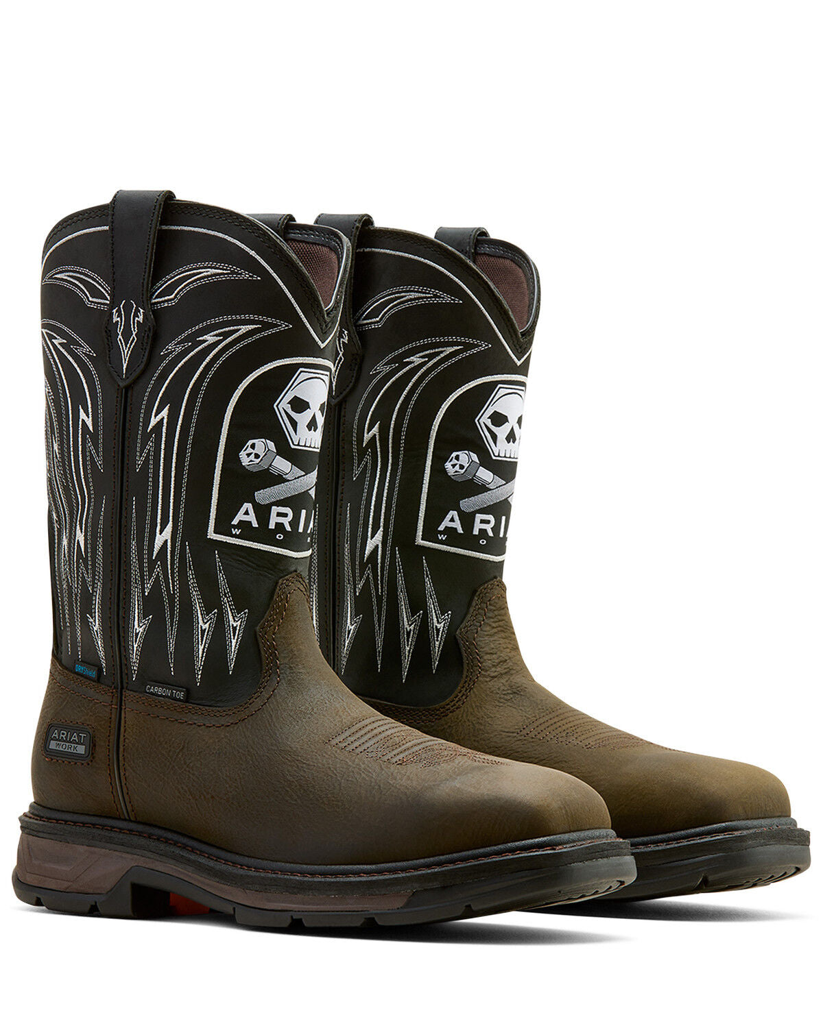 Ariat Men's WorkHog® XT Bolt Skull Waterproof Carbon Toe Work Boots 10074207