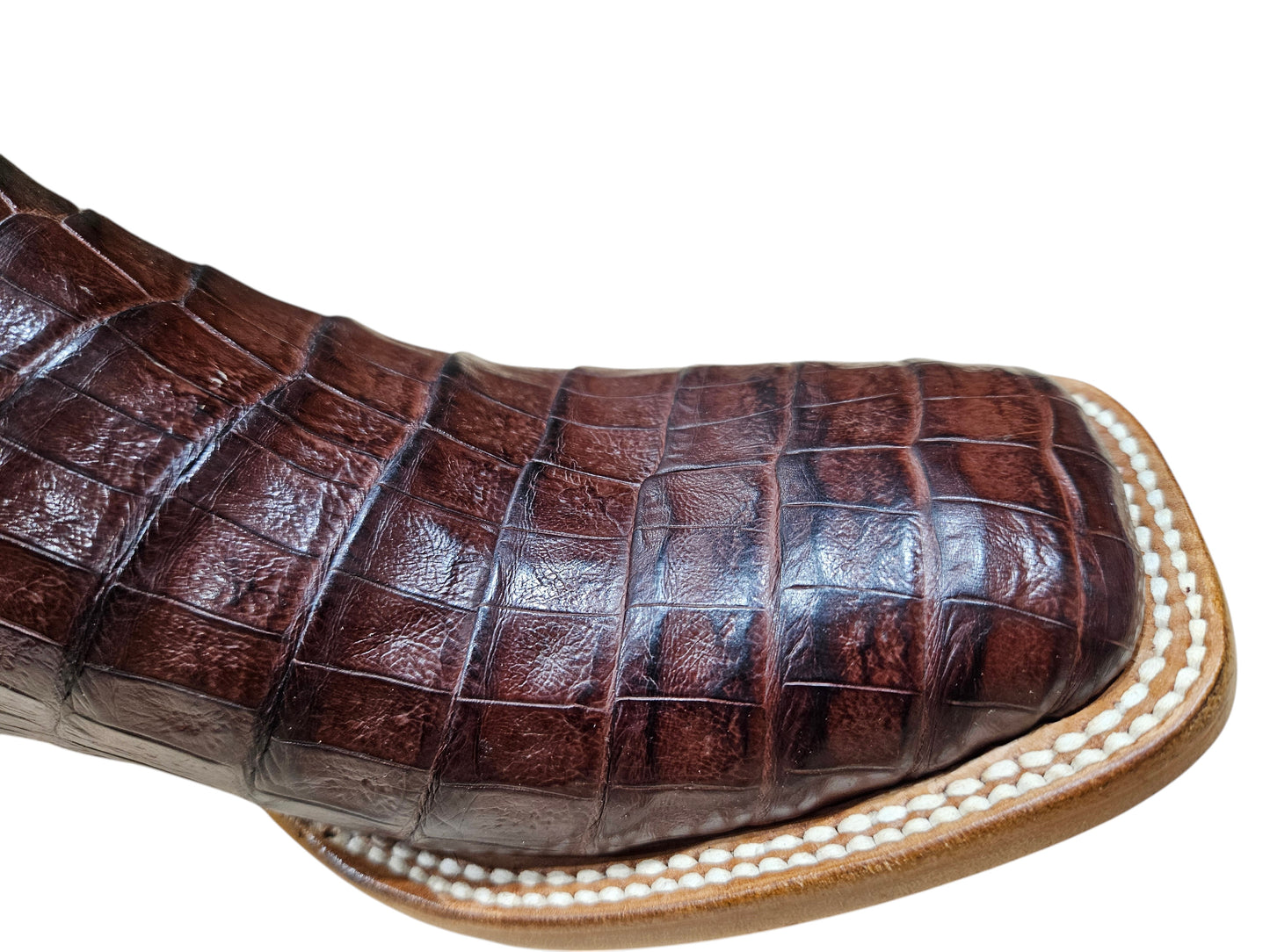 MEN'S BLACK JACK BURNISH ITALIAN RED CAIMAN BELLY EXOTIC WESTERN BOOTS BIR7185-96