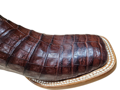 MEN'S BLACK JACK BURNISH ITALIAN RED CAIMAN BELLY EXOTIC WESTERN BOOTS BIR7185-96