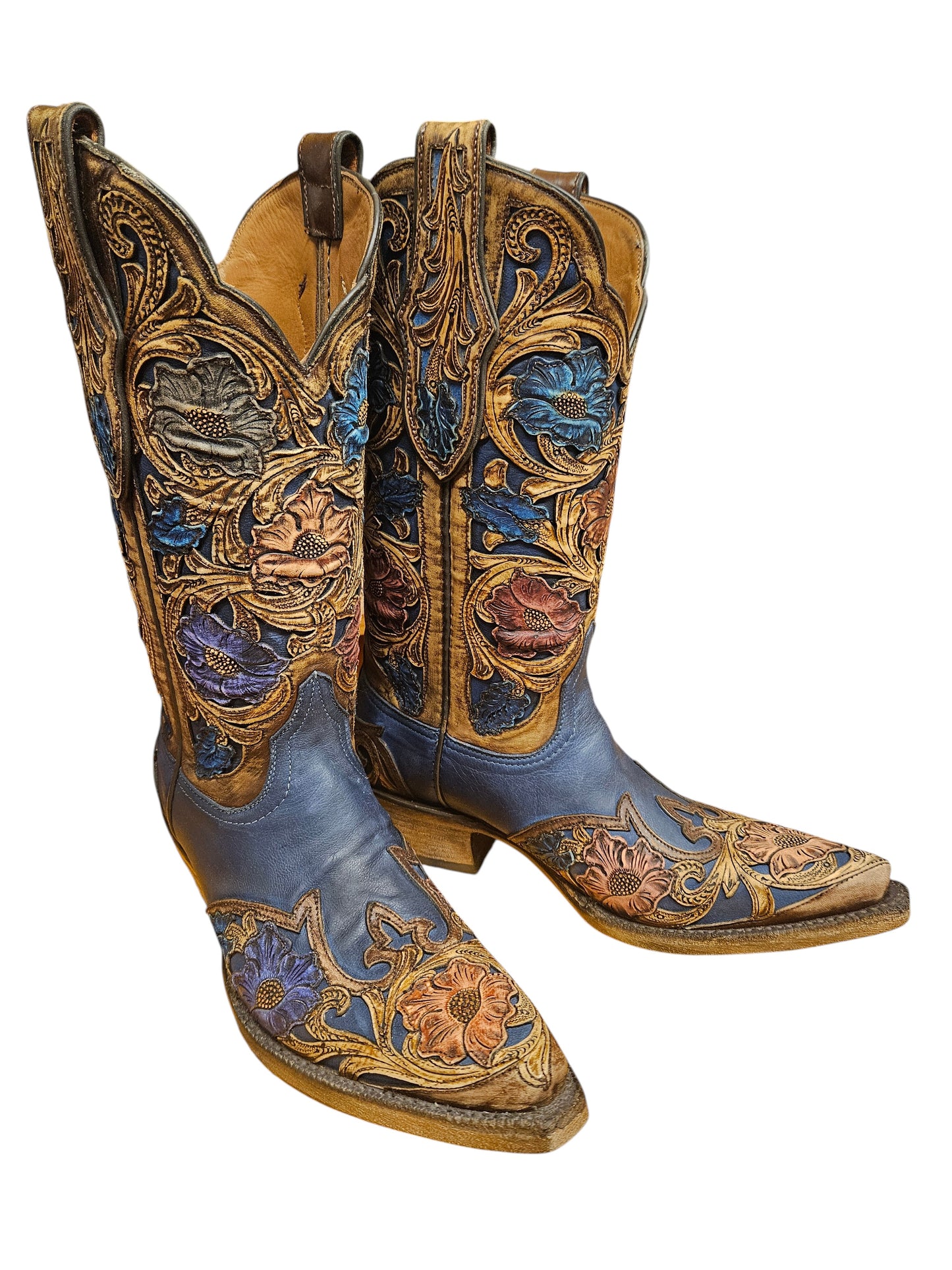 Women's Black Jack Hand Tooled Western Boots LHT-1418-54