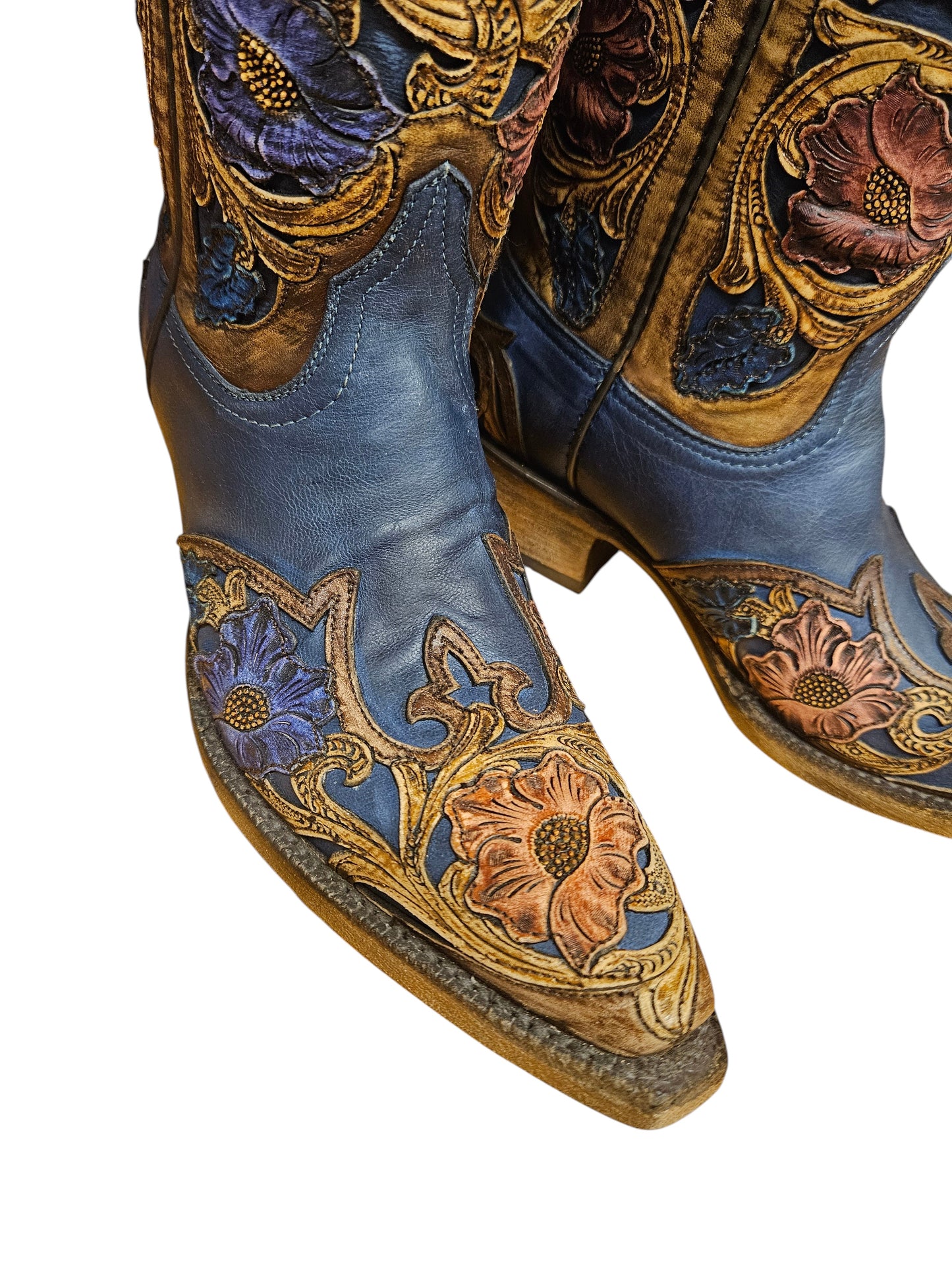 Women's Black Jack Hand Tooled Western Boots LHT-1418-54