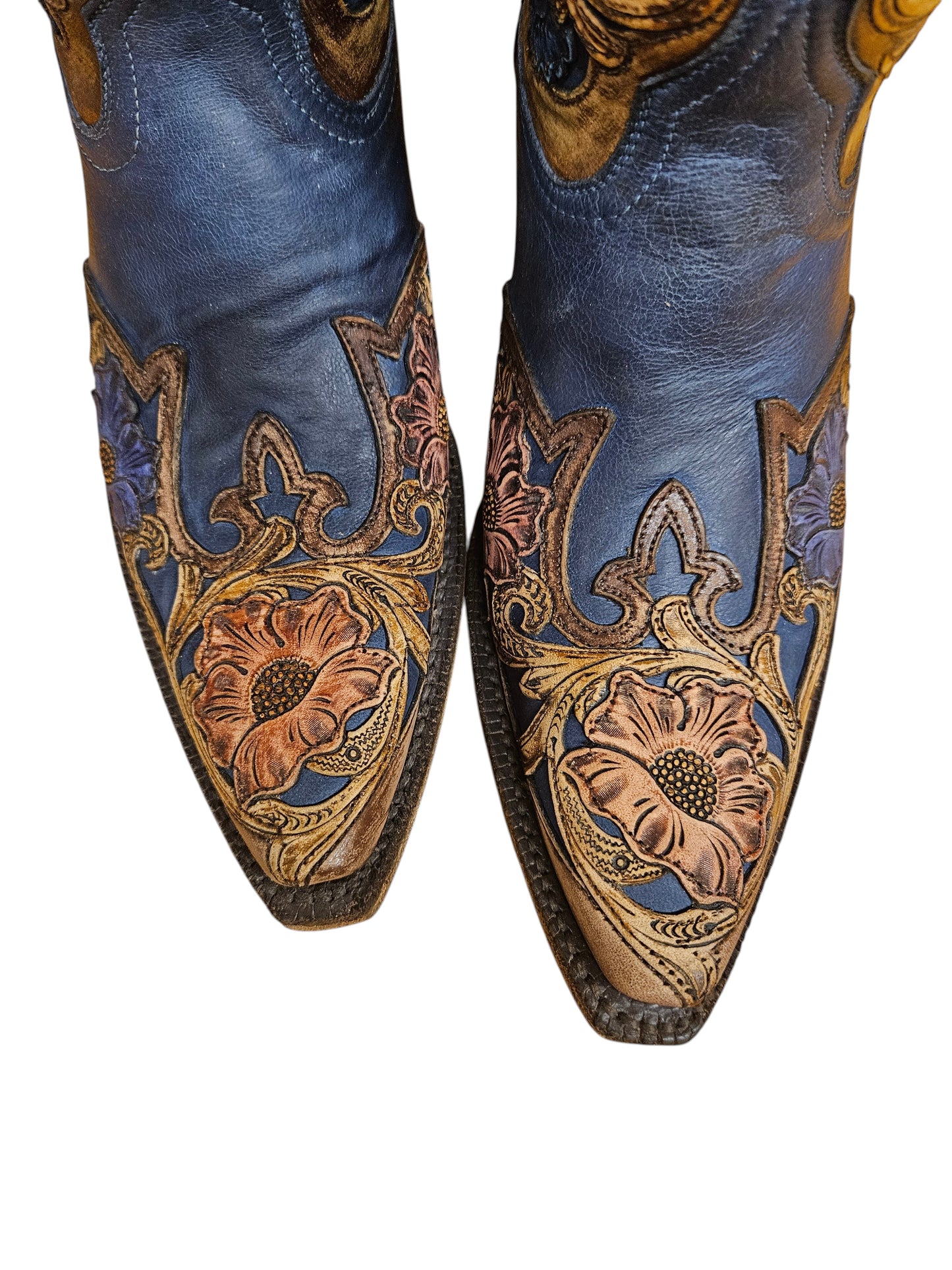 Women's Black Jack Hand Tooled Western Boots LHT-1418-54